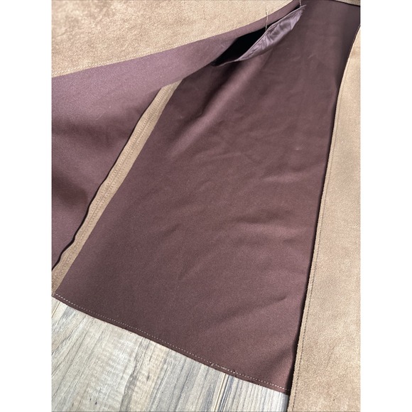 H&M Faux Suede‎ Oversized Jacket Womens XS Tan Longline Coat Belted Pockets - Picture 5 of 14